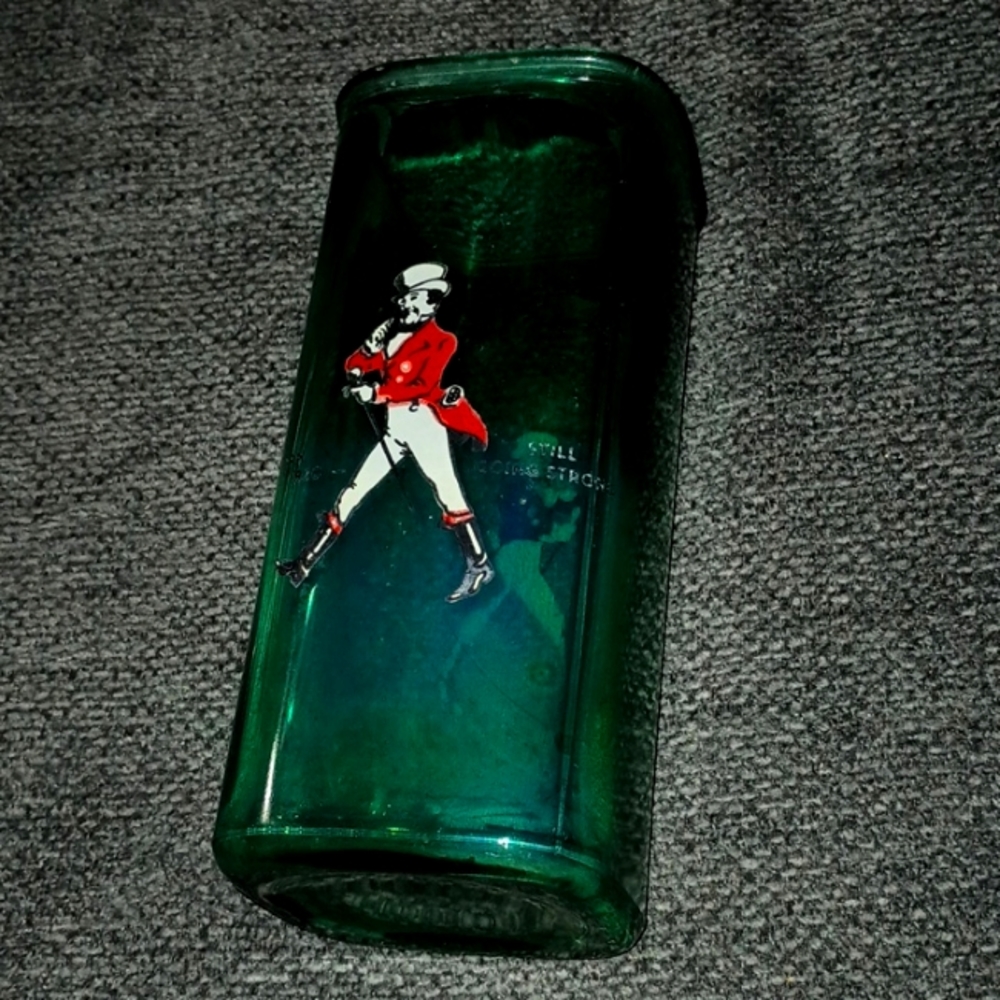 Small Vase Glass Green Scotch Whisky Johnnie Walker Collection used